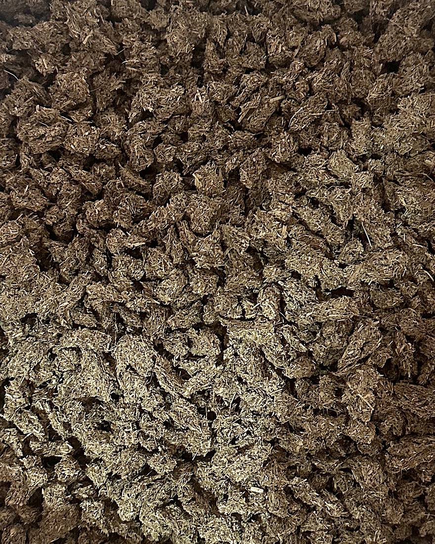 Pelletized dry organic fertilizer produced by DVI